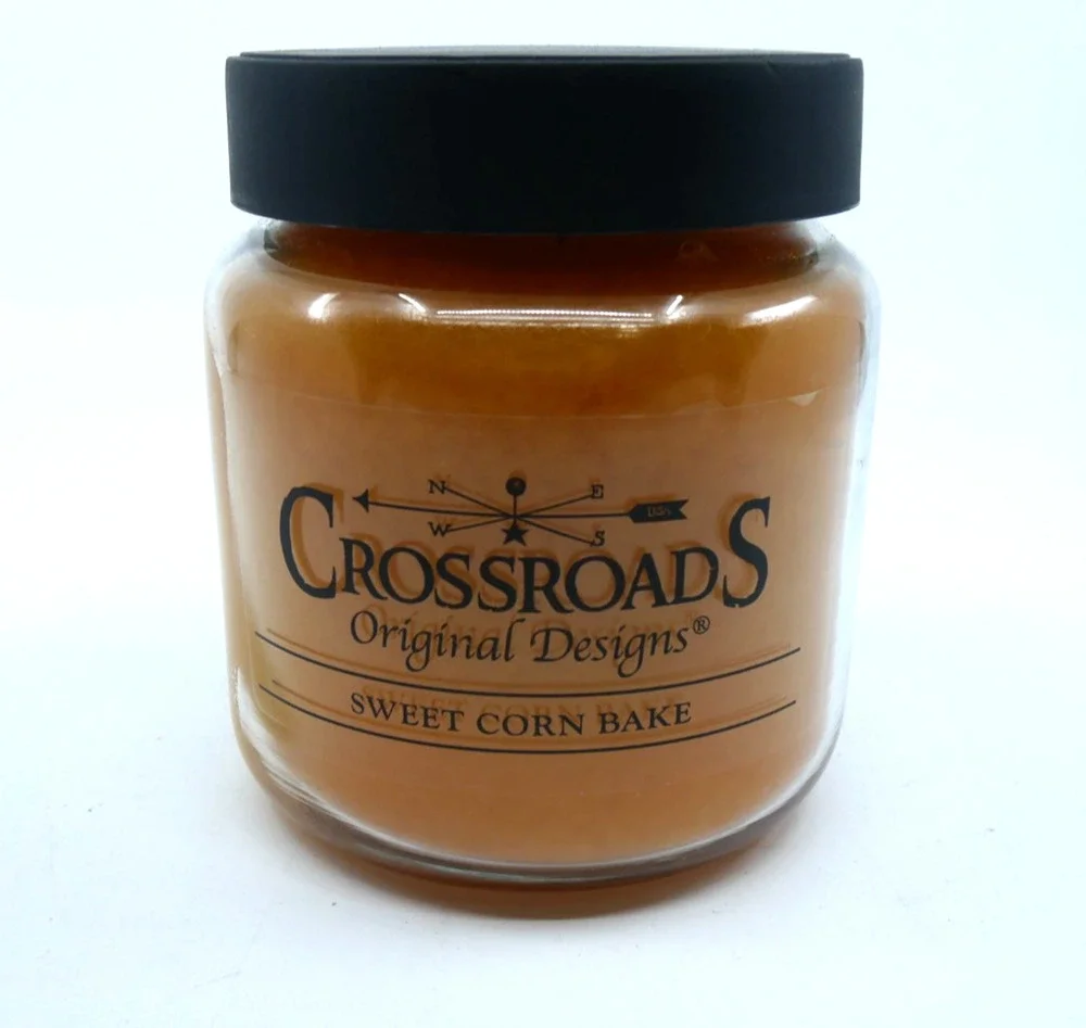 Crossroads Candle 16 Ounce Jar Candle - Sweet Corn Bake, Orange